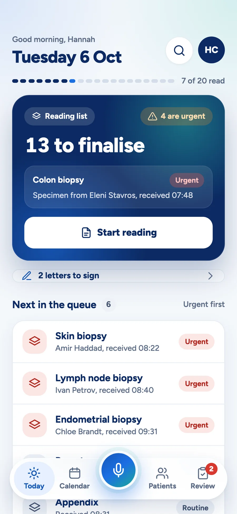 Today in the MedOS app for a pathologist: a reading list
